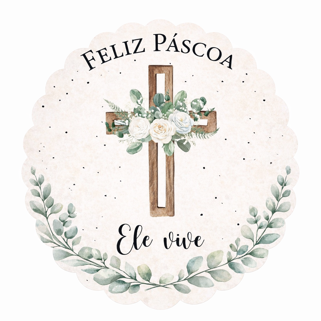 Adesivos Páscoa Ele Vive - 5cm