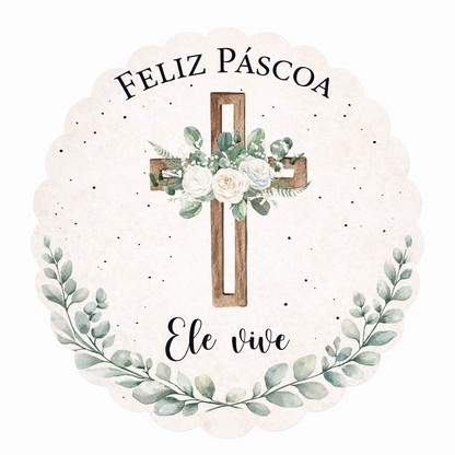 Adesivos Páscoa Ele Vive - 5cm