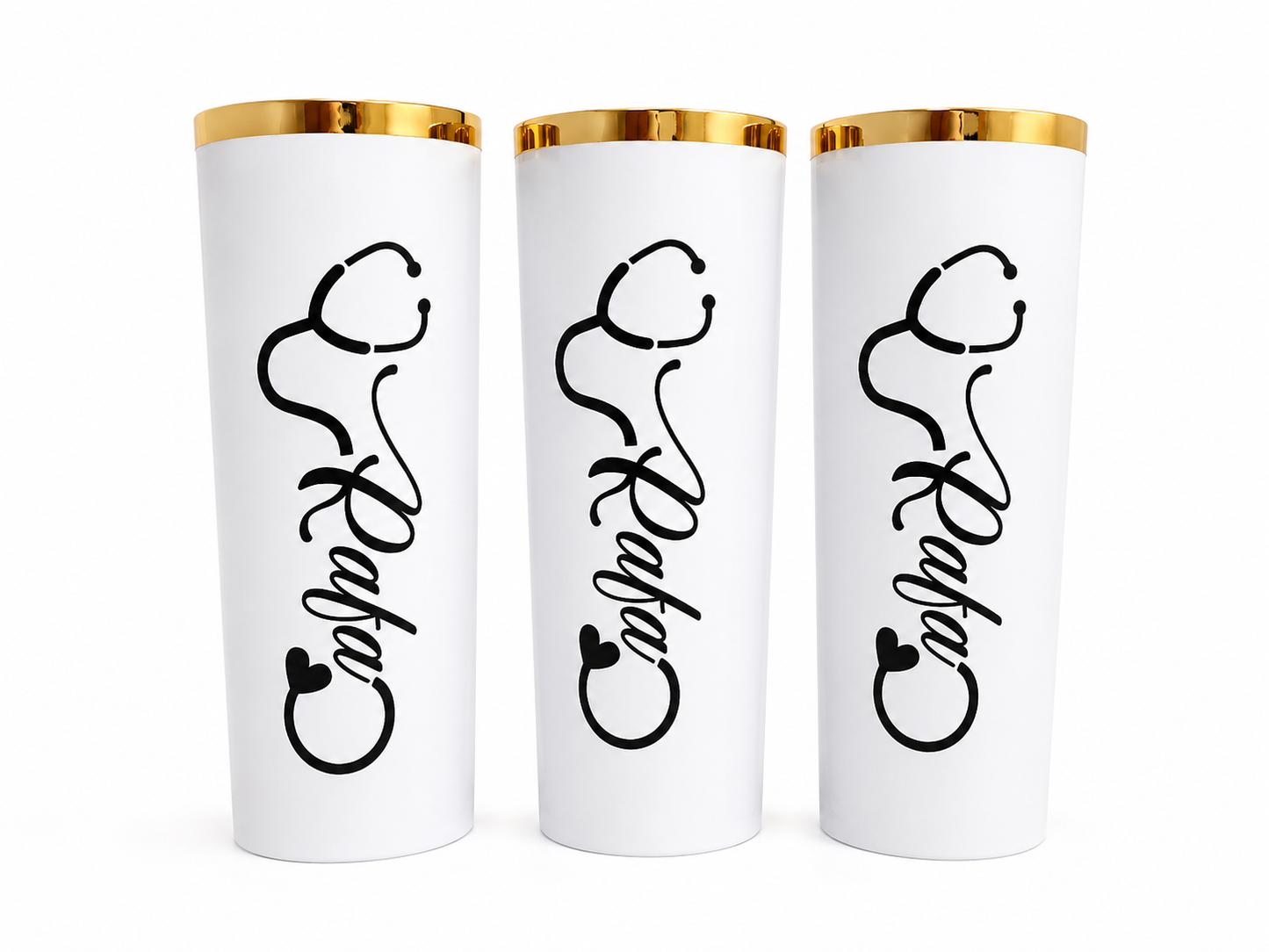 COPO LONG DRINK  PREMIUM BRANCO COM BORDA DOURADA