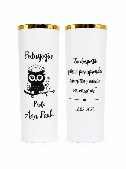 COPO LONG DRINK  PREMIUM BRANCO COM BORDA DOURADA