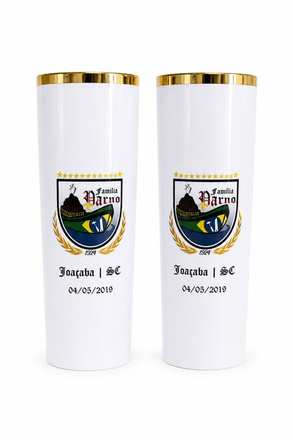 COPO LONG DRINK  PREMIUM BRANCO COM BORDA DOURADA
