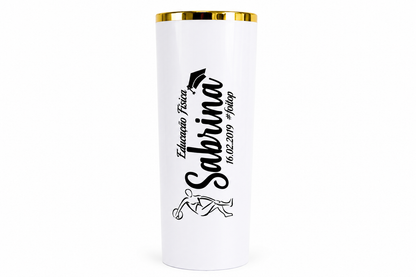 COPO LONG DRINK  PREMIUM BRANCO COM BORDA DOURADA