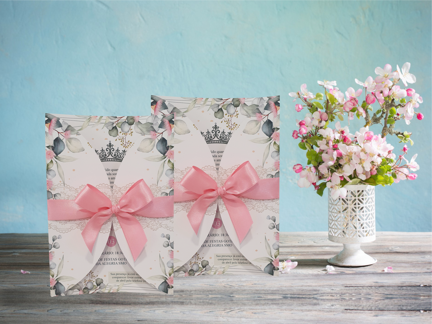 Convite com Envelope Floral
