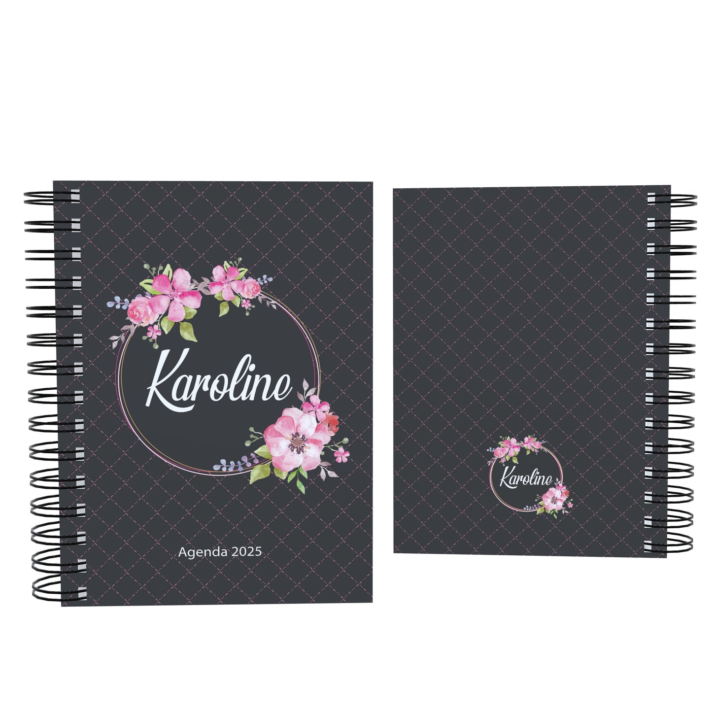 Agenda Personalizada Floral Escura