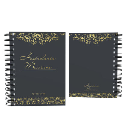 Agenda Personalizada Preto e Dourado