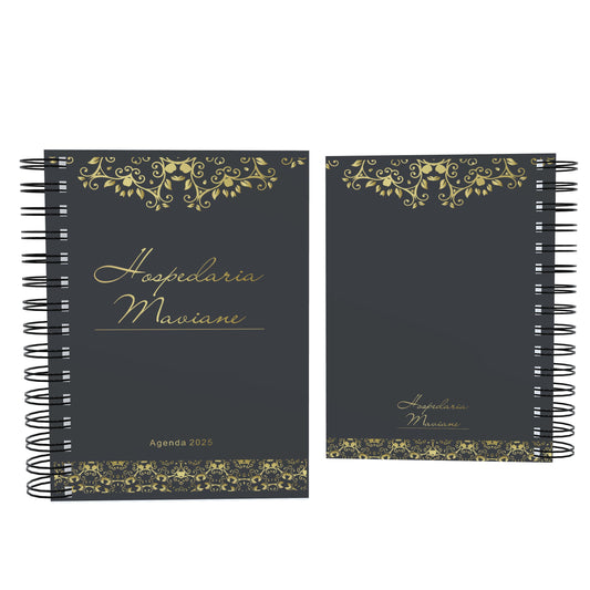 Agenda Personalizada Preto e Dourado